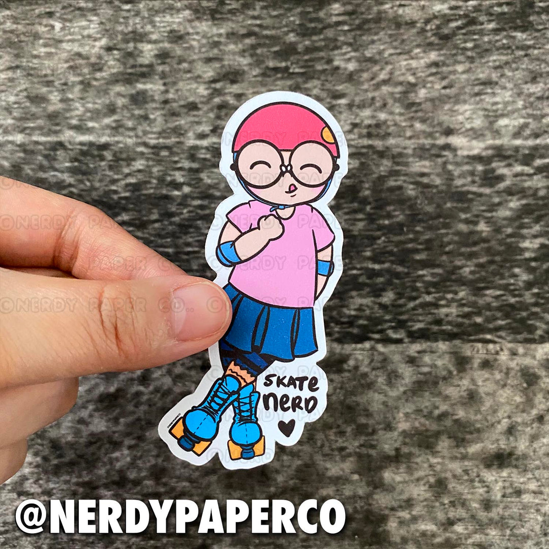 Skate Nerd - Hand Drawn Die Cut