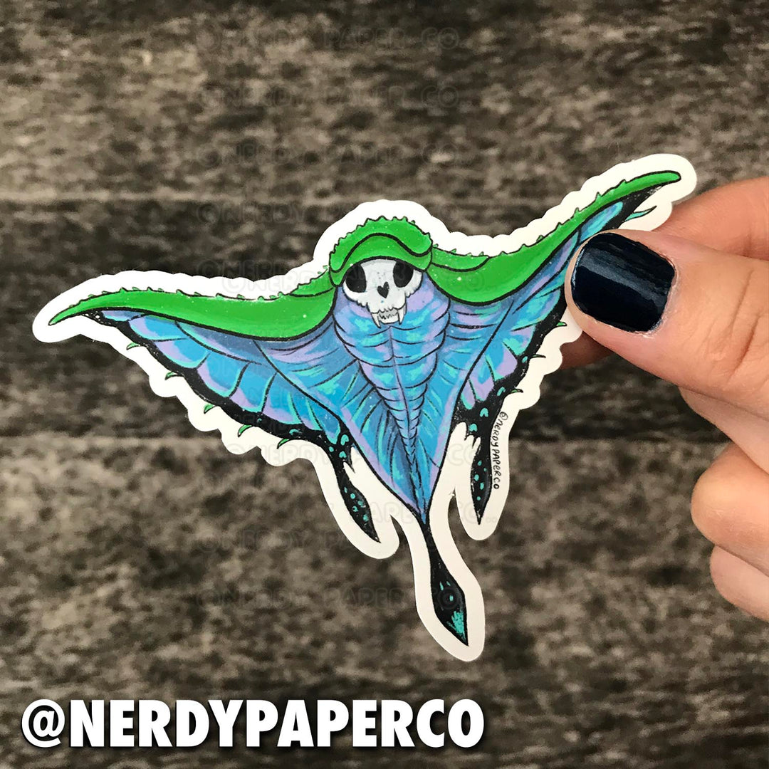 SKELETON BIRD MAGICAL CREATURE #12 - Hand Drawn Waterproof Vinyl Sticker