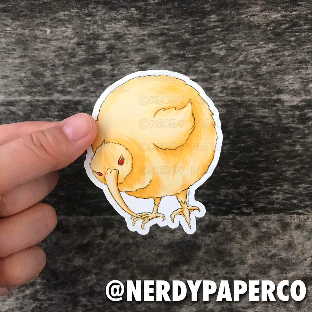 Golden Bird Magical Creature #13 - Hand Drawn Waterproof Vinyl Sticker