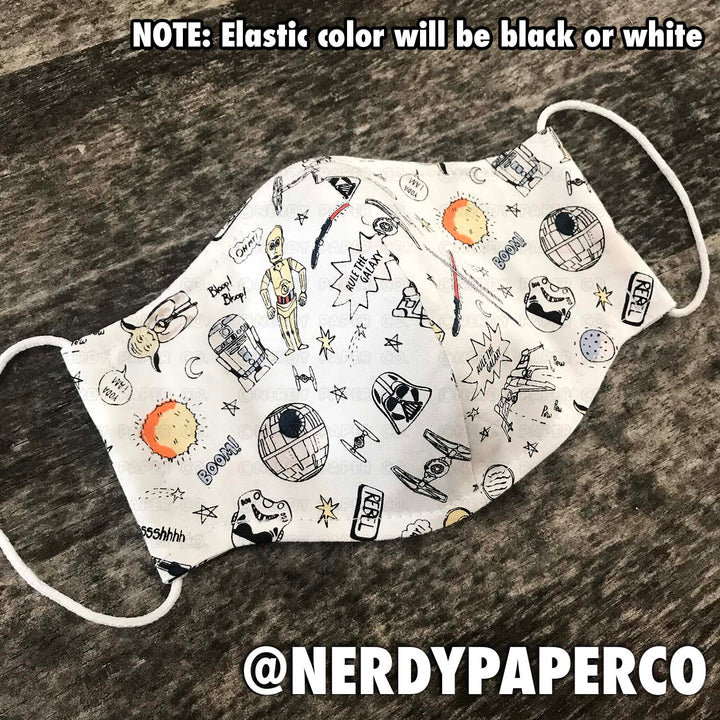 SPACE FRIEND DOODLES CLOTH FACE MASK