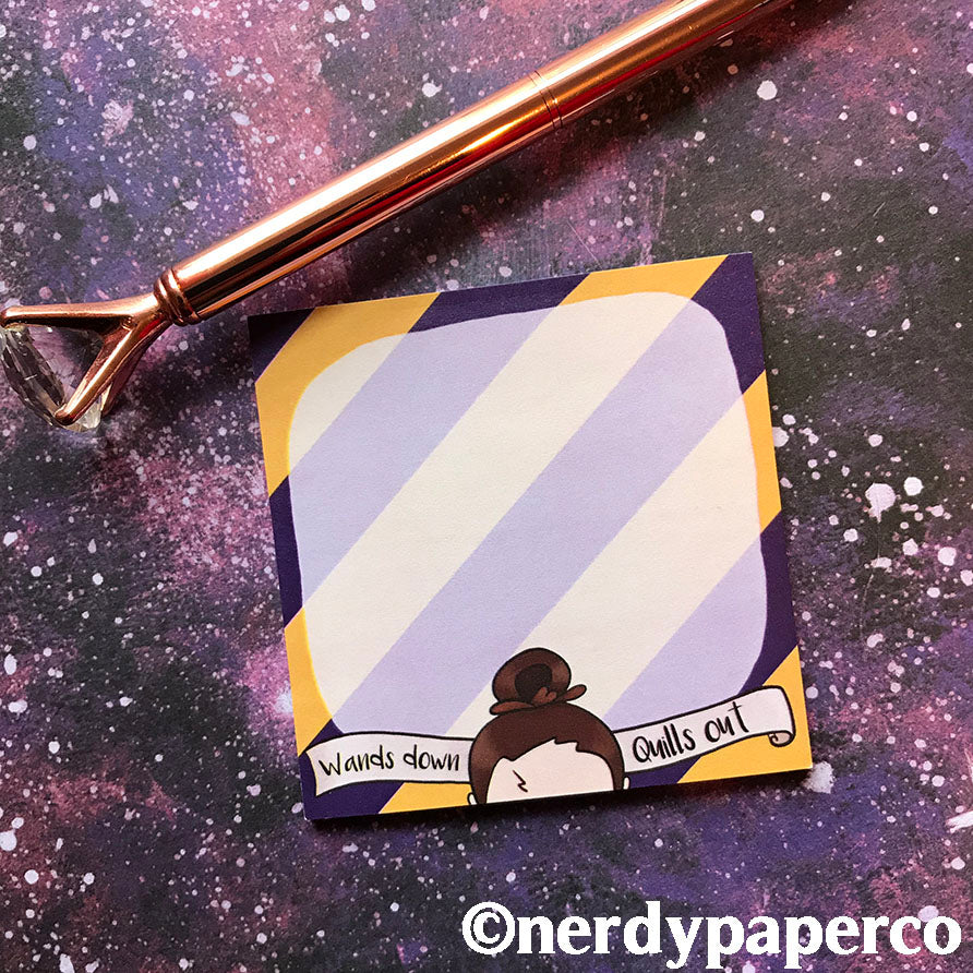 WANDS DOWN STICKY NOTES - Hand Drawn Wizard Sticky Notes- SN001