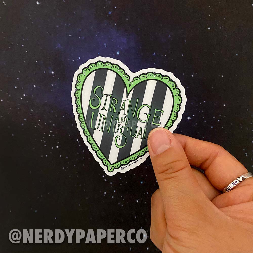 Strange and Unusual Heart - Hand Drawn Beetle Universe Waterproof Vinyl Sticker