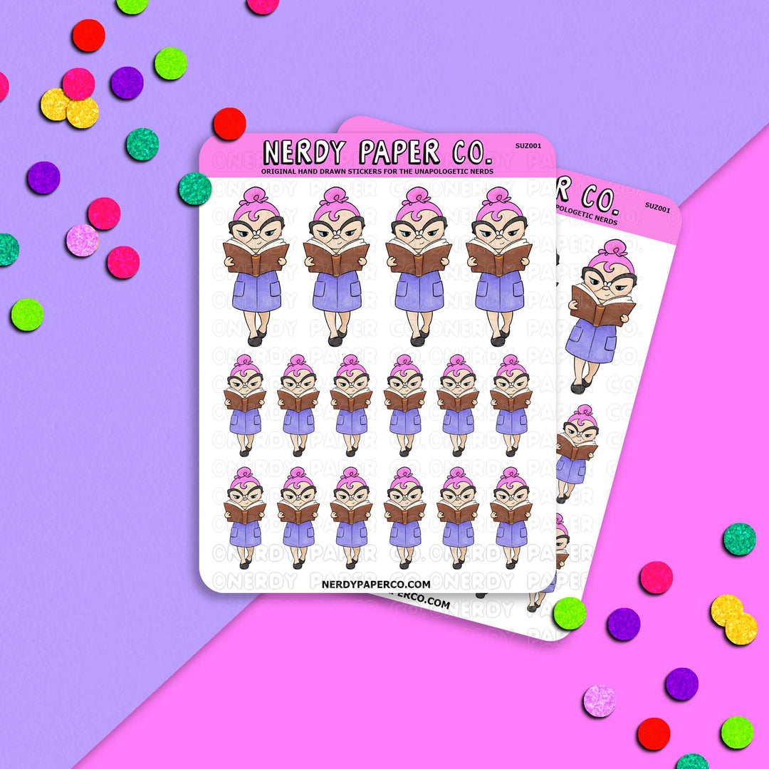 That Book Nerd, Suzy - Hand Drawn Planner Stickers - SUZ001