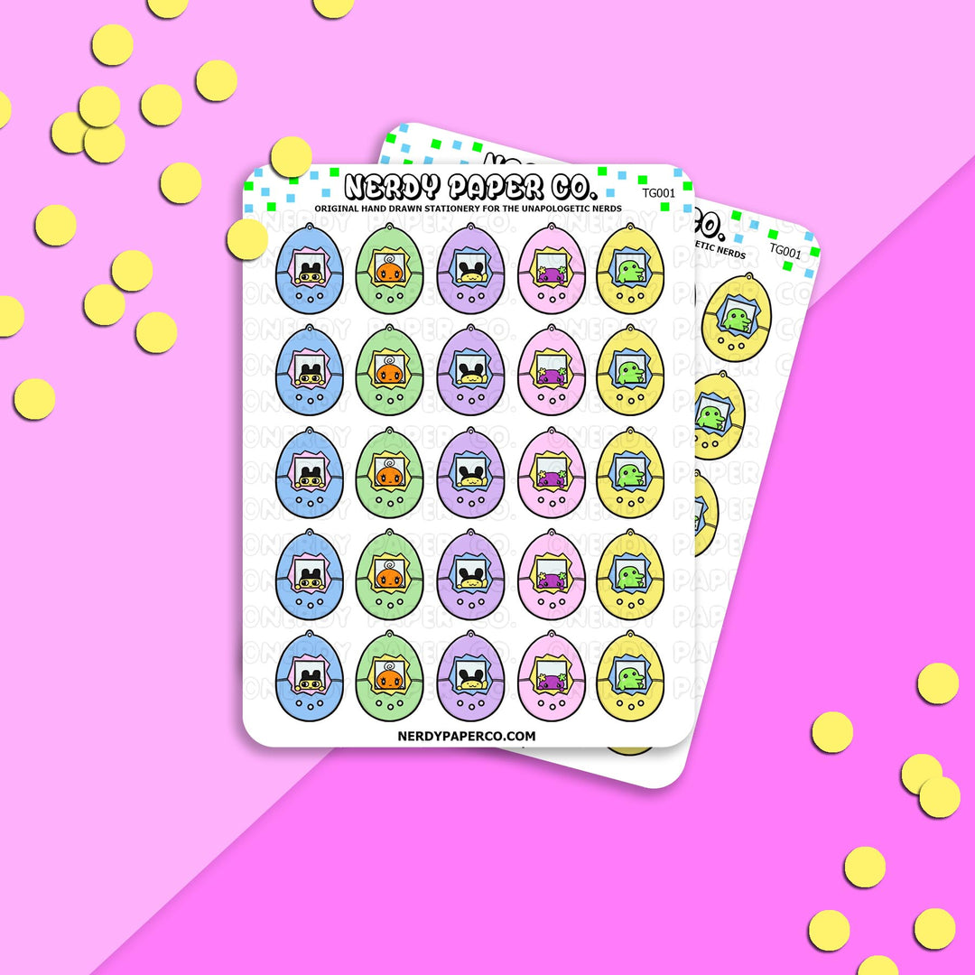 TAMAGOTCHI LOVE - Hand Drawn Planner Stickers - Deco -TG001