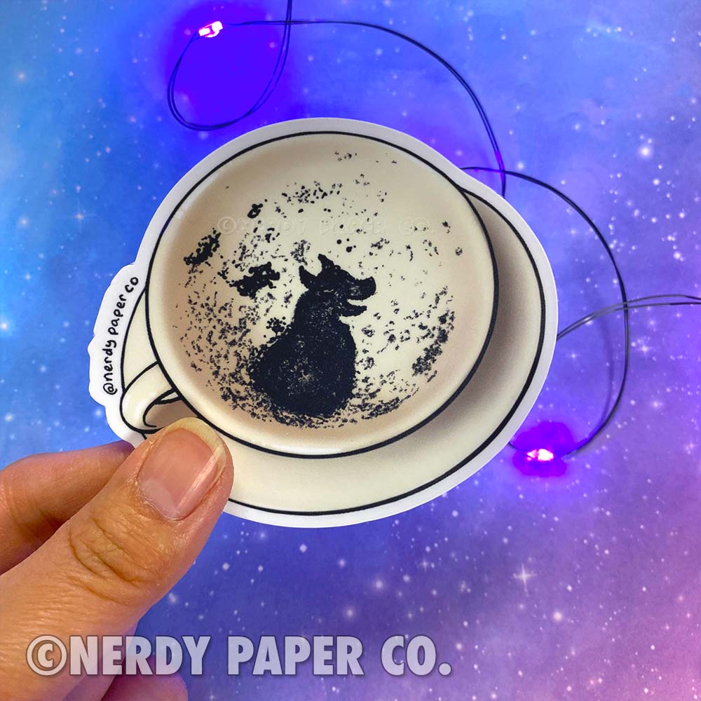 Bad Omen Teacup - Hand Drawn Wizard Die Cut