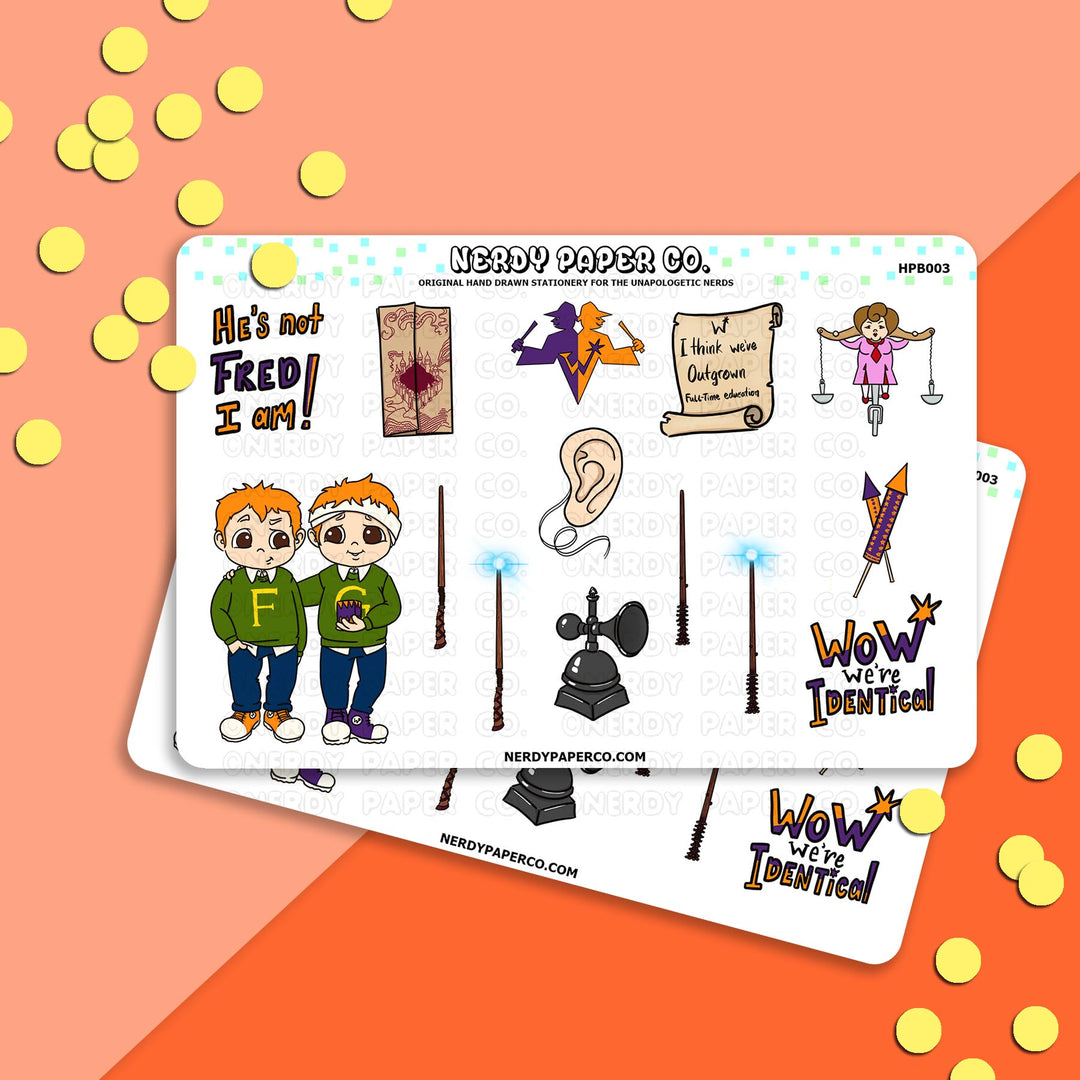 JOKING TWINS | BUDDY SAMPLER - Hand Drawn Vinyl Sticker Sheet - HPB003