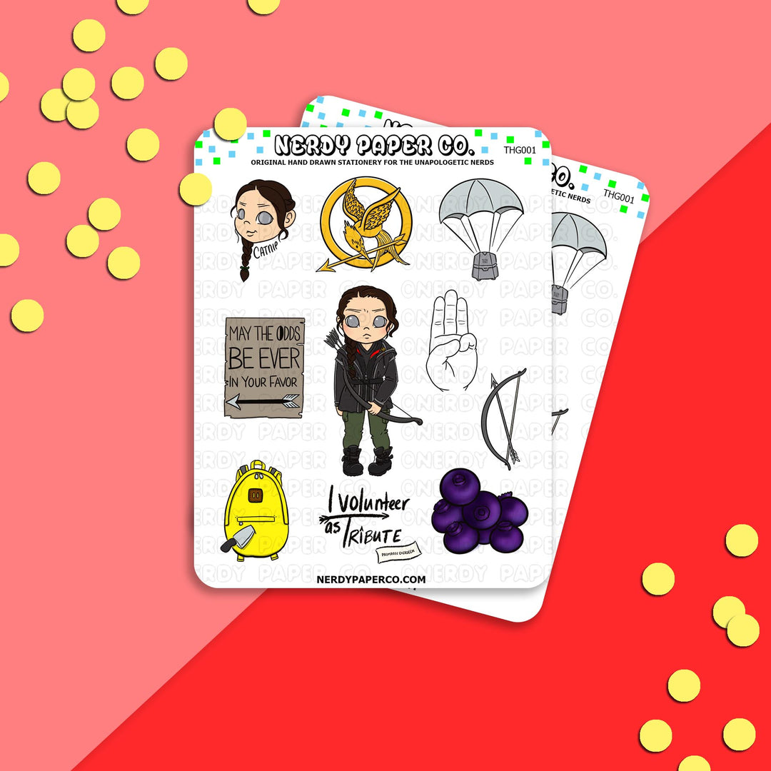 MOCKINGJAY - Hand Drawn Character Vinyl Sticker Sheet - THG001
