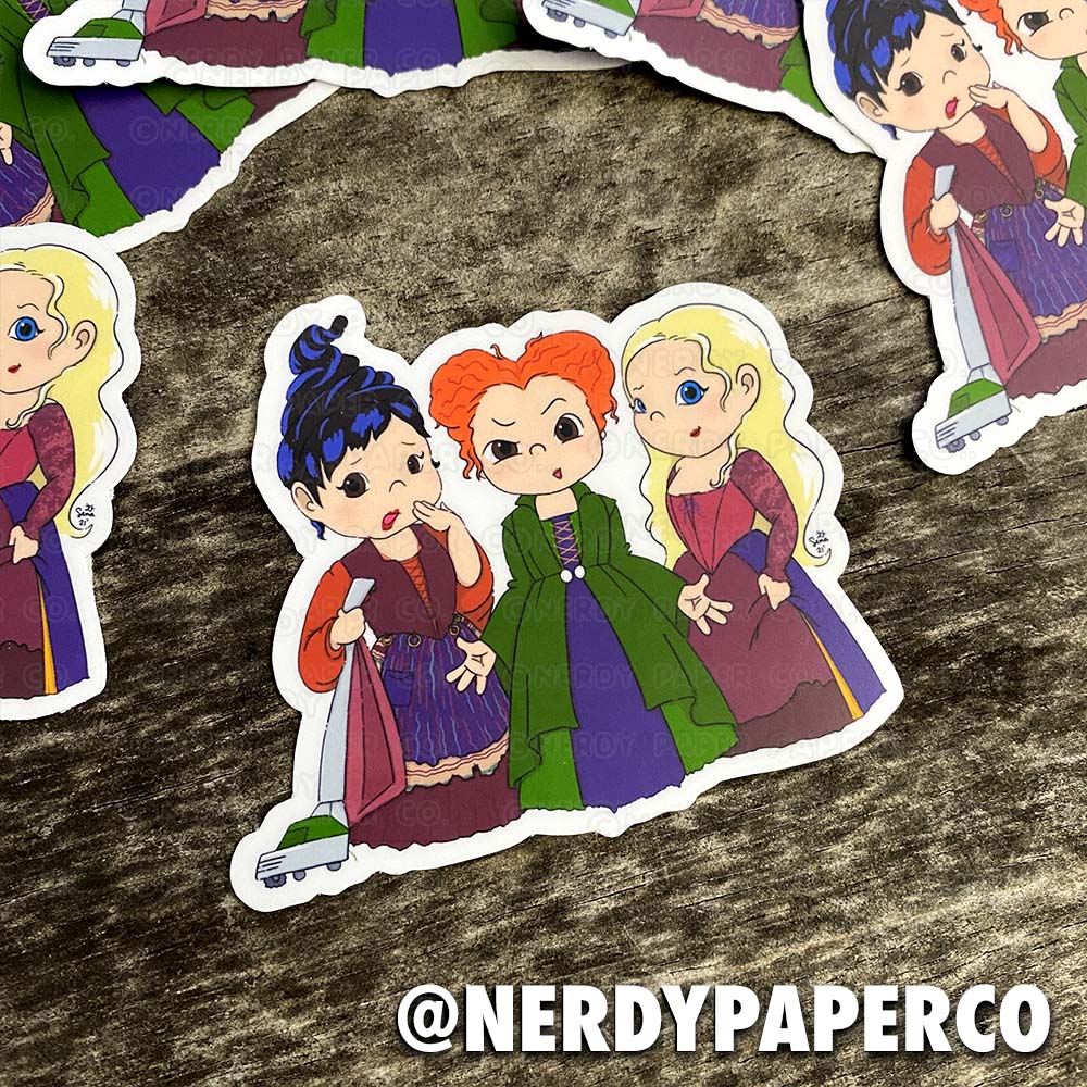 Sanderson Sisters - Hand Drawn Waterproof Vinyl Sticker