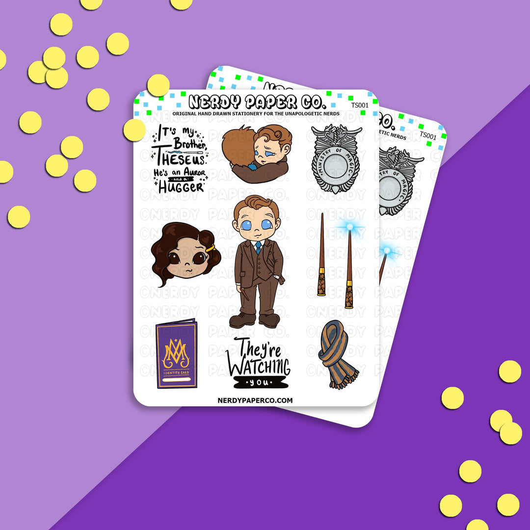 Good Officer Wizard | Hand Drawn Character Vinyl Sticker Sheet - TS001