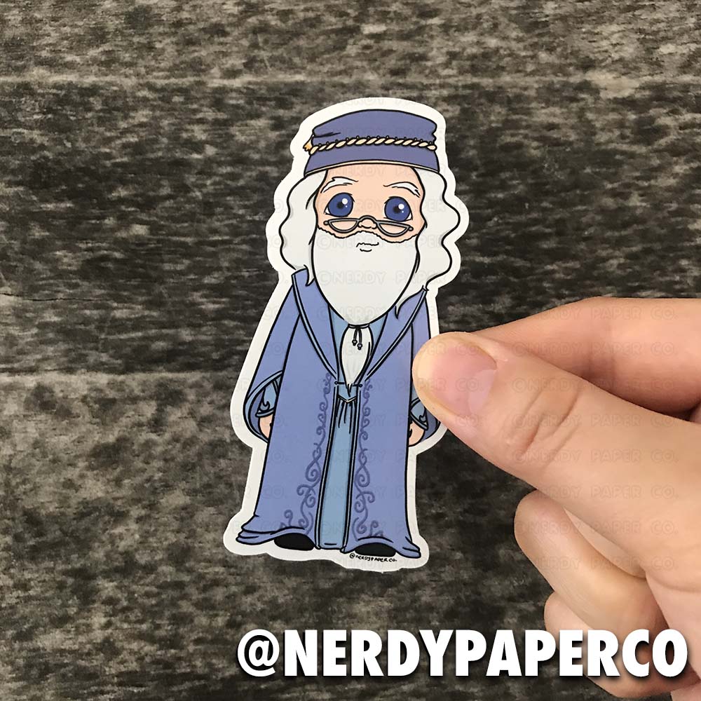 Headmaster | Hand Drawn Wizard Waterproof Vinyl Sticker