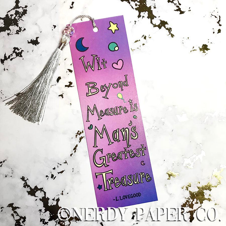 WIT BEYOND MEASURE BOOKMARK | Hand Drawn Wizard Beaded Bookmark