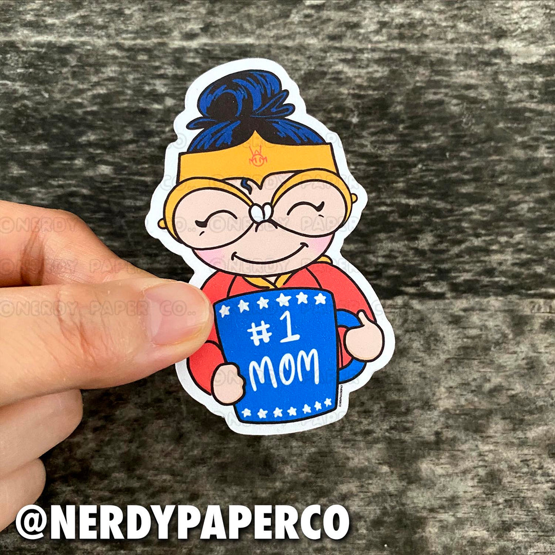 #1 Wondermom - Hand Drawn Die Cut