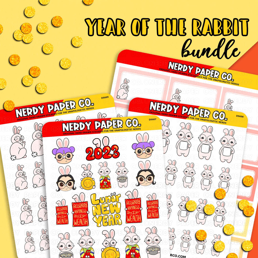 Year of the Rabbit Bundle - Hand Drawn Planner Stickers