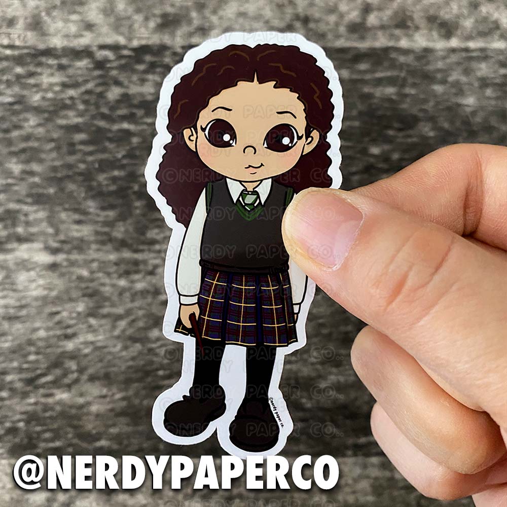 Young Sad Witch| Hand Drawn Waterproof Vinyl Sticker