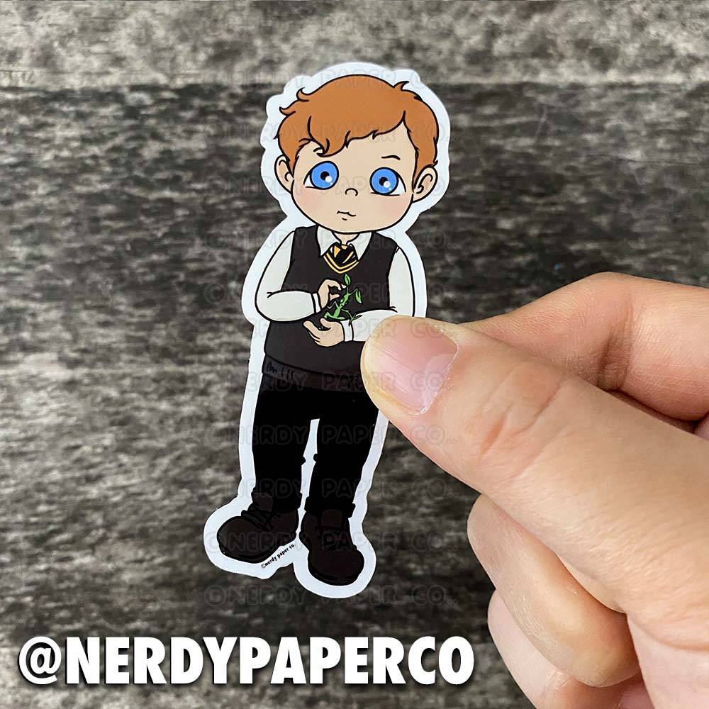 Young Zoologist Wizard| Hand Drawn Wizard Waterproof Vinyl Sticker