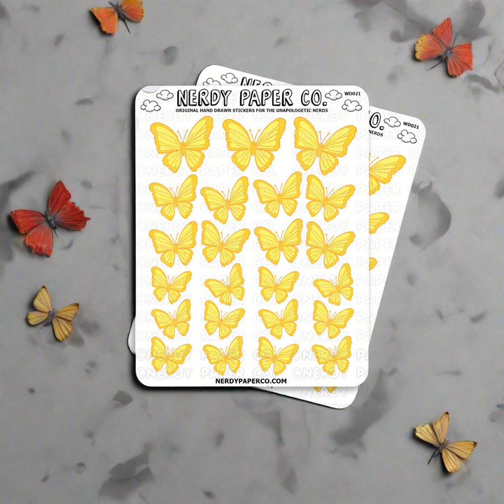 'Enchanted' Butterflies- Hand Drawn Planner Stickers - WD021