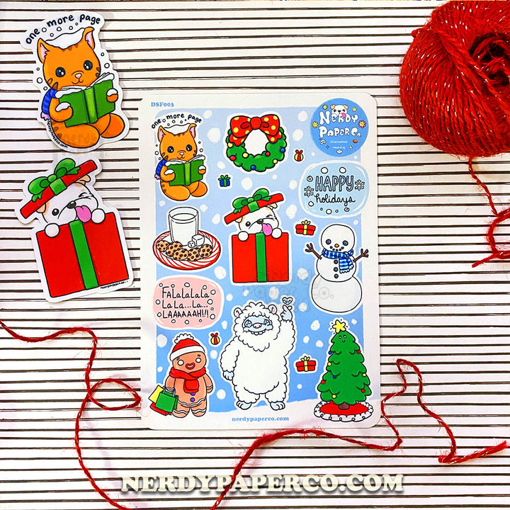 Happy Holidays - Hand Drawn Sticker Sheet