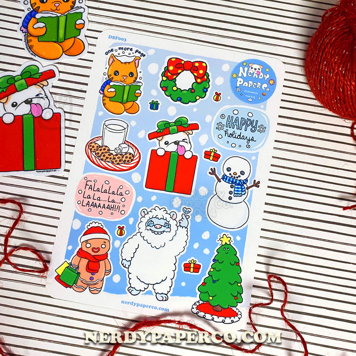 Happy Holidays - Hand Drawn Sticker Sheet