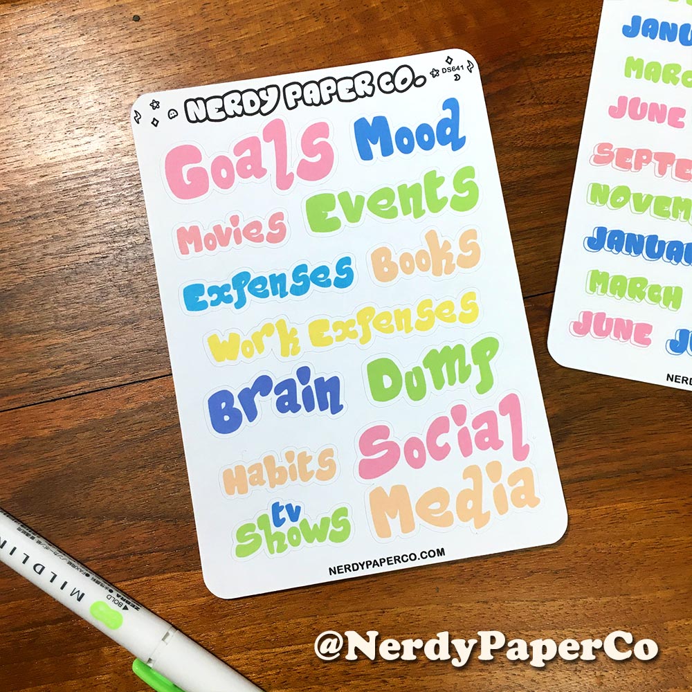 Colorful Titles - Bullet Journal Stickers  | DS651