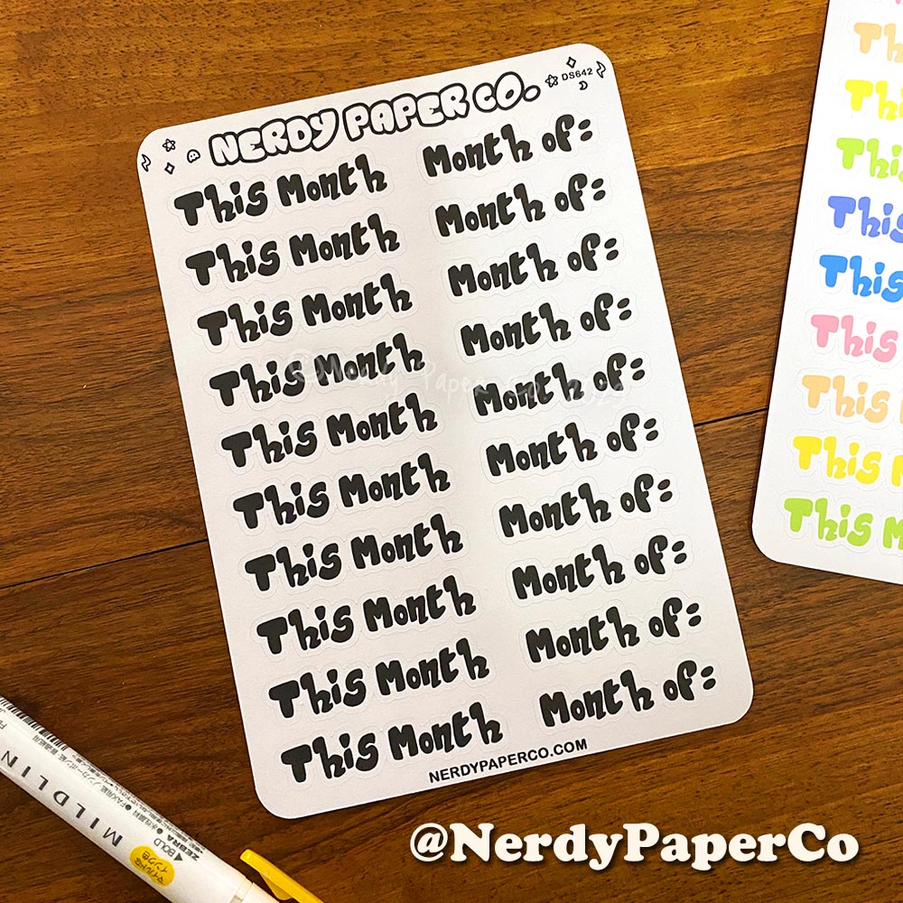 This Month - Bullet Journal Stickers  | DS642