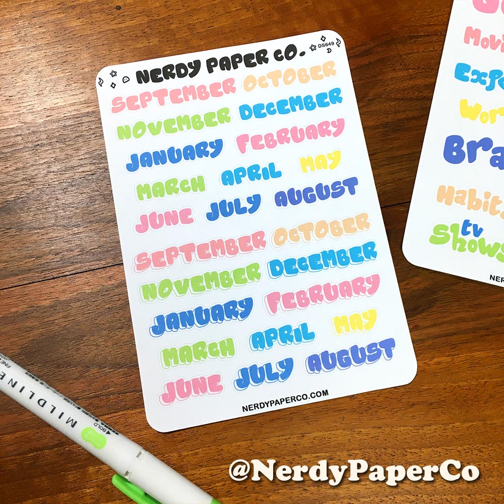 Colorful Months - Bullet Journal Stickers  | DS649