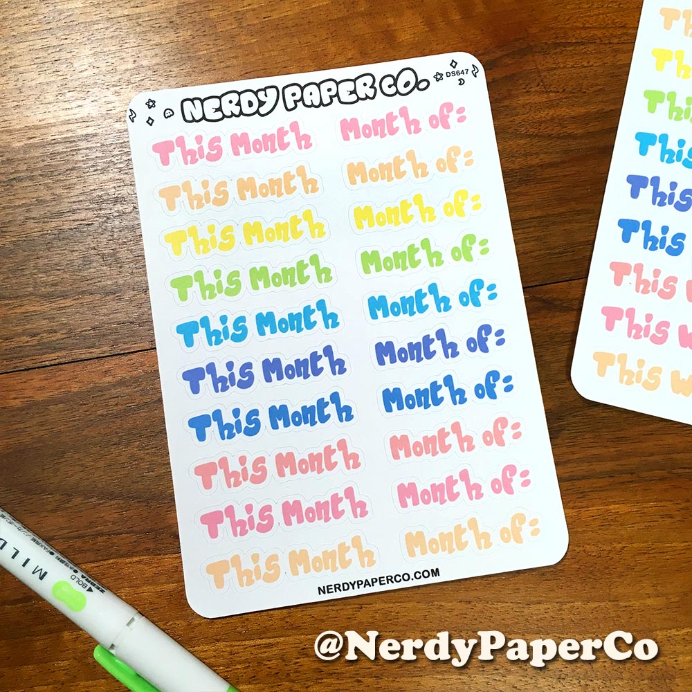 Colorful This Month - Bullet Journal Stickers  | DS647