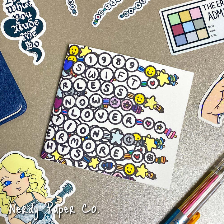 Eras Friendship Bracelets Reusable Sticker Notebook