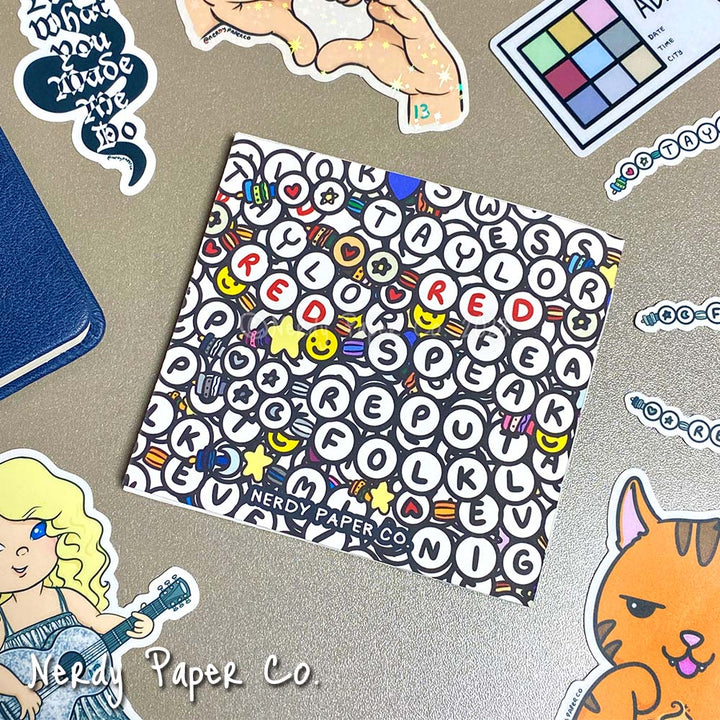 Eras Friendship Bracelets Reusable Sticker Notebook