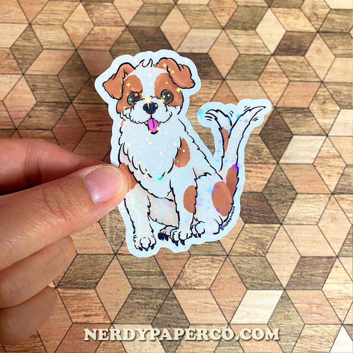 Magical Dog | Magical Creature #36 - Hand Drawn Holographic Waterproof Vinyl Sticker