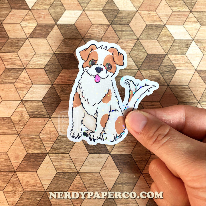 Magical Dog | Magical Creature #36 - Hand Drawn Holographic Waterproof Vinyl Sticker