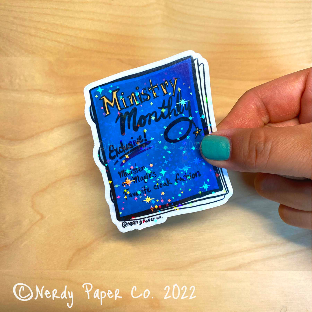 Ministry Monthly- Hand Drawn Waterproof Holo Vinyl Sticker - WP