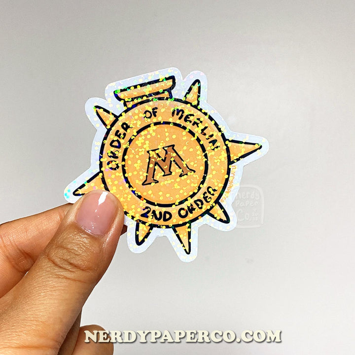 Magical Award Medal - Hand Drawn Waterproof Holo Vinyl Sticker