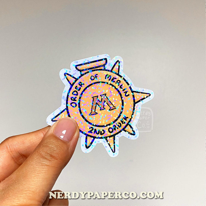 Magical Award Medal - Hand Drawn Waterproof Holo Vinyl Sticker