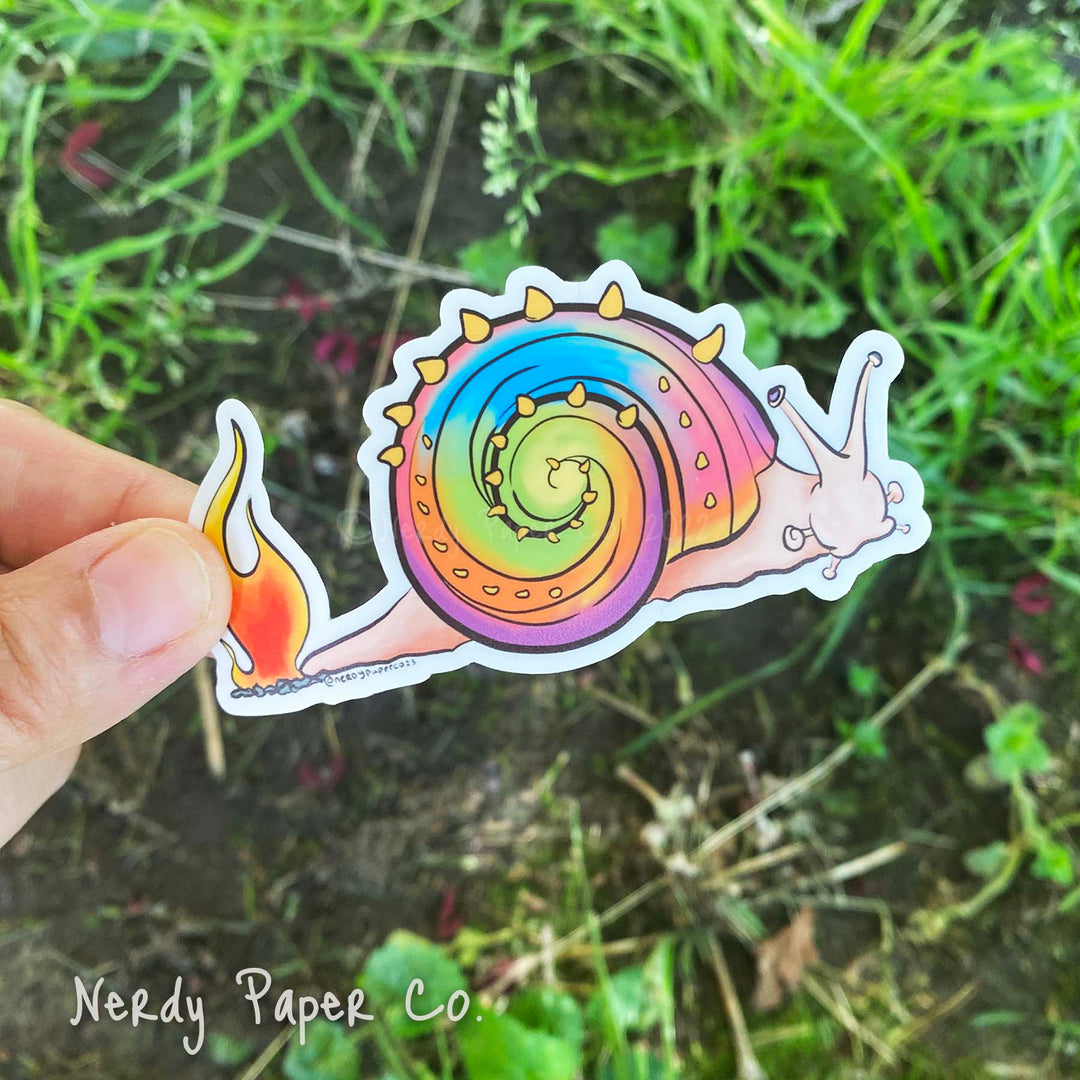 Psychedelic Snail | Magical Creature #30 - Hand Drawn Wizard Vinyl Sticker - WP