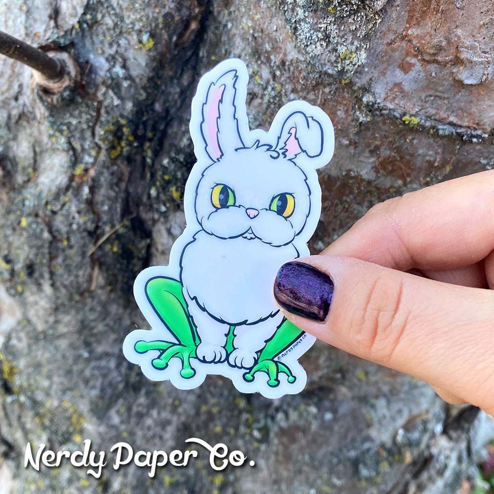 Rabbit\Frog  | Magical Creature #32 - Hand Drawn Waterproof Vinyl Sticker - WP