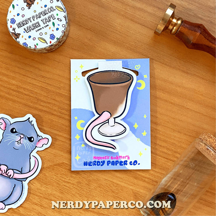 Rat Cup - Hand Drawn Magnetic Bookmark