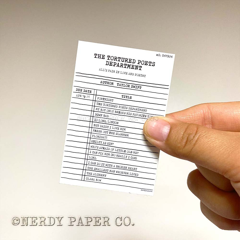 TTPD Library Card - Hand Drawn Waterproof Vinyl Sticker - WP