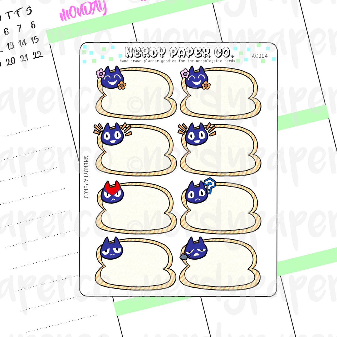 ANIMAL CROSSING CONVERSATION FULL BOXES - Hand Drawn Planner Stickers - Deco - AC004