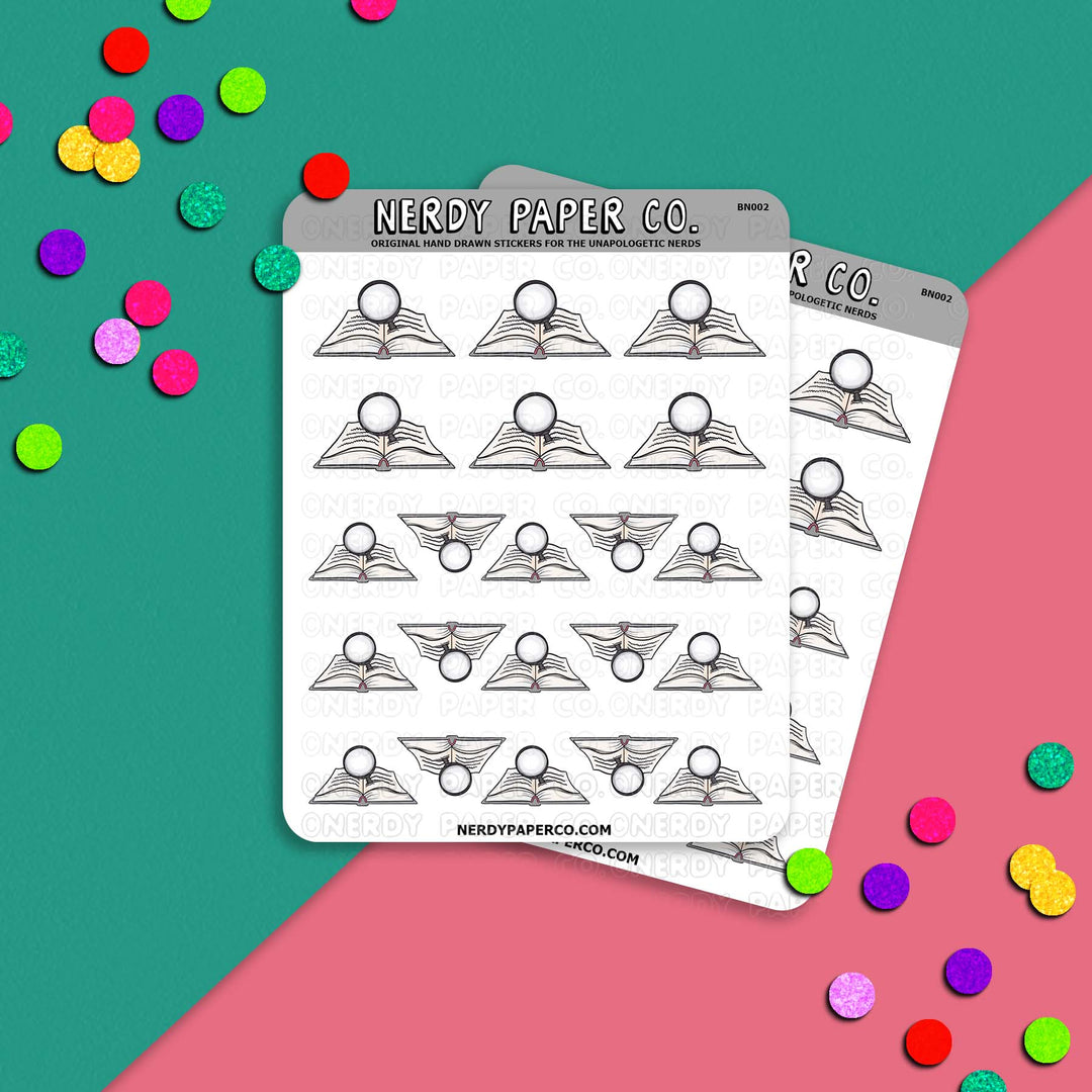 Reading: Mystery - Hand Drawn Planner Stickers - BN002