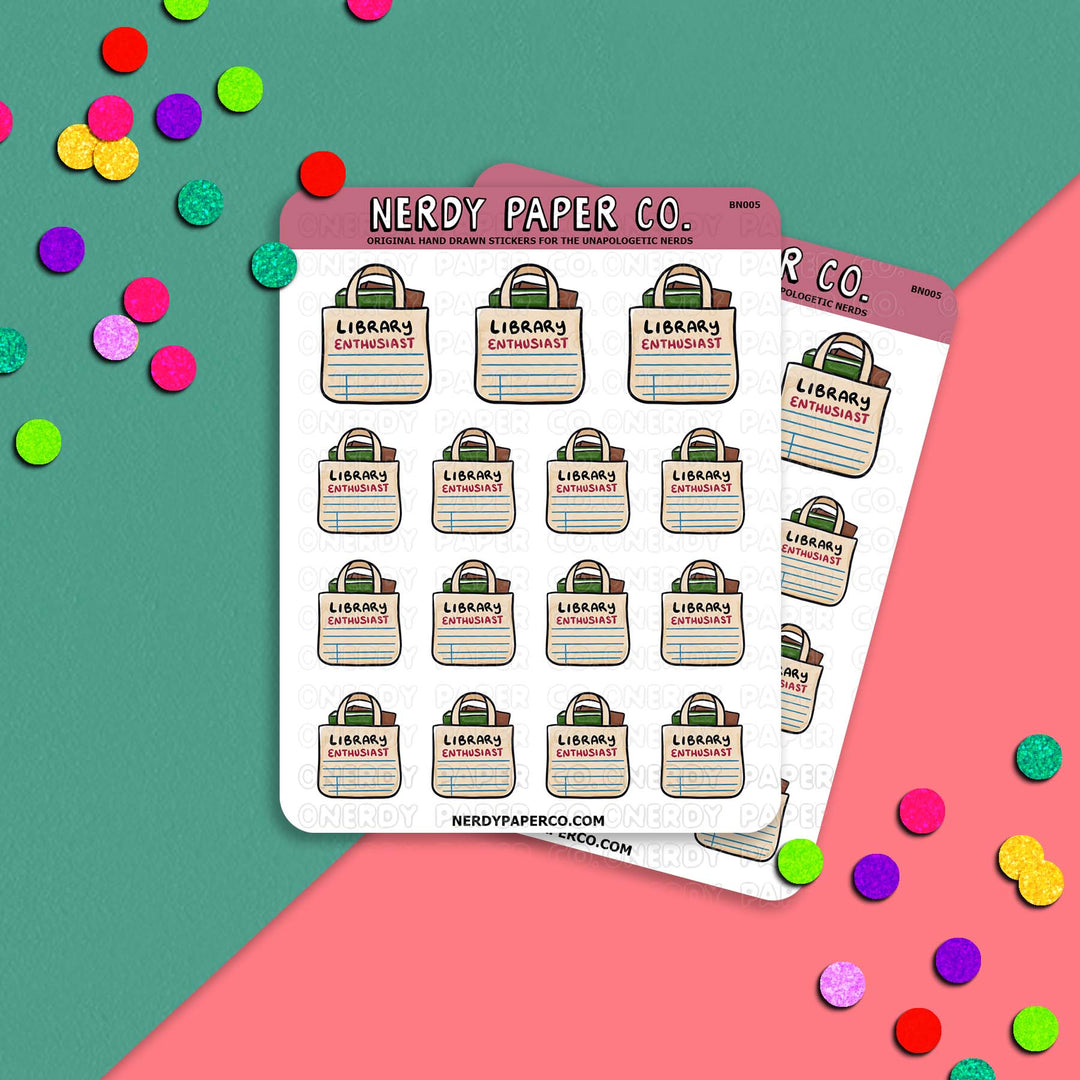 Library Enthusiast - Hand Drawn Planner Stickers - BN005
