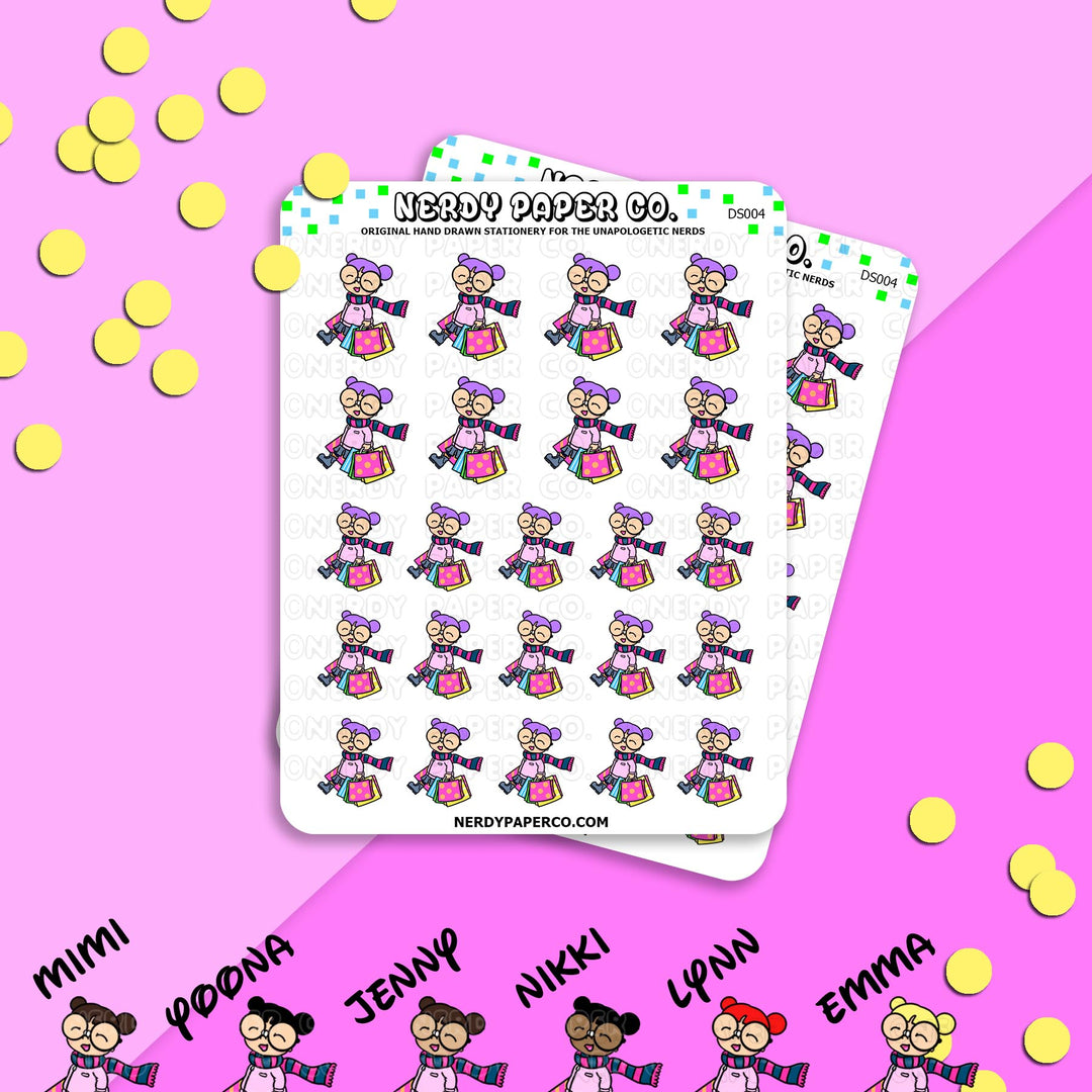 SHOPPING DAY - Hand Drawn Planner Stickers - Deco - DS004