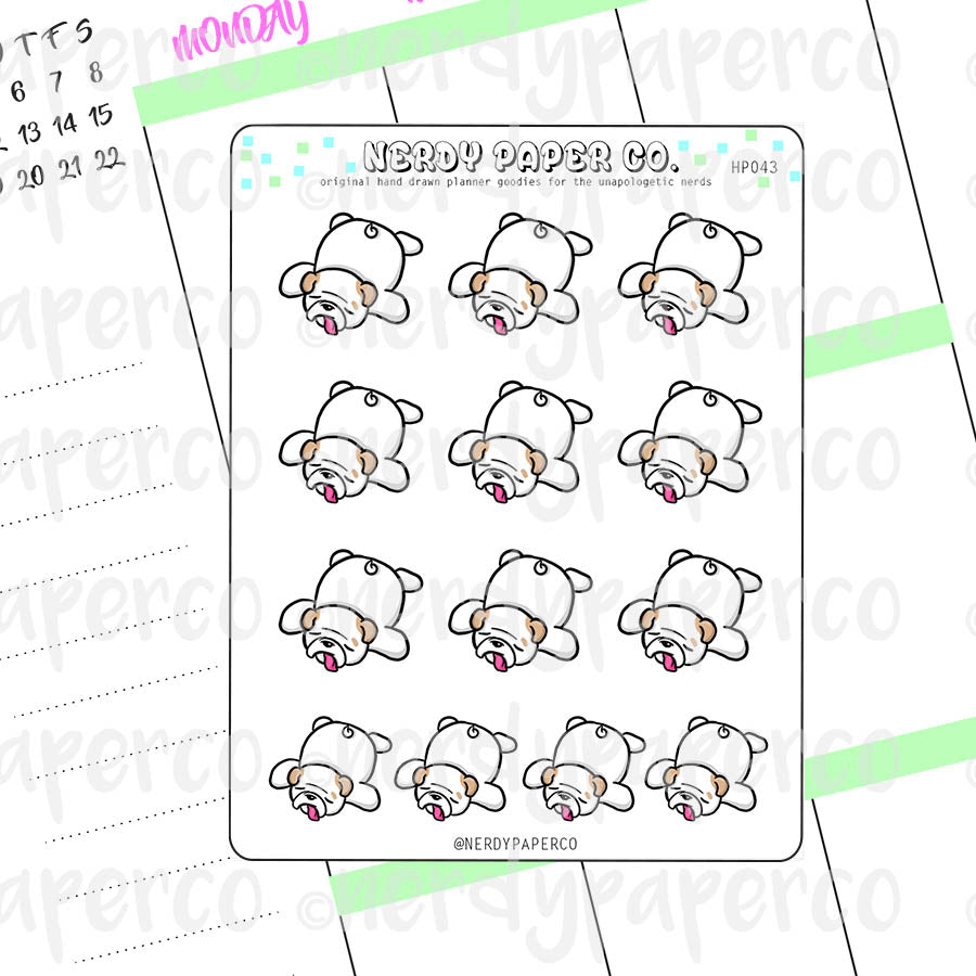 TIRED THEO - Hand Drawn Planner Stickers- DS043