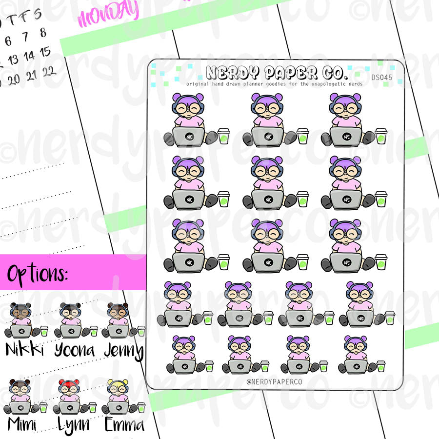 COMPUTER TIME - Hand Drawn Planner Stickers- DS045