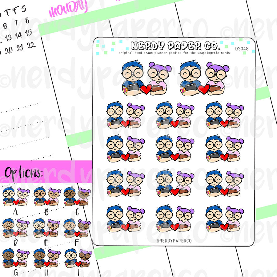 PLANNING COUPLE - Hand Drawn Planner Stickers- DS048