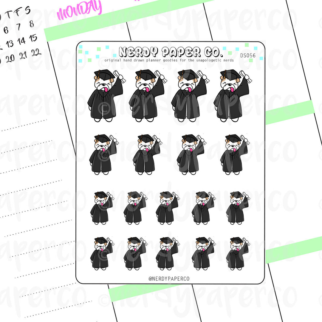 THEO GRADUATES - Hand Drawn Planner Stickers - DS056