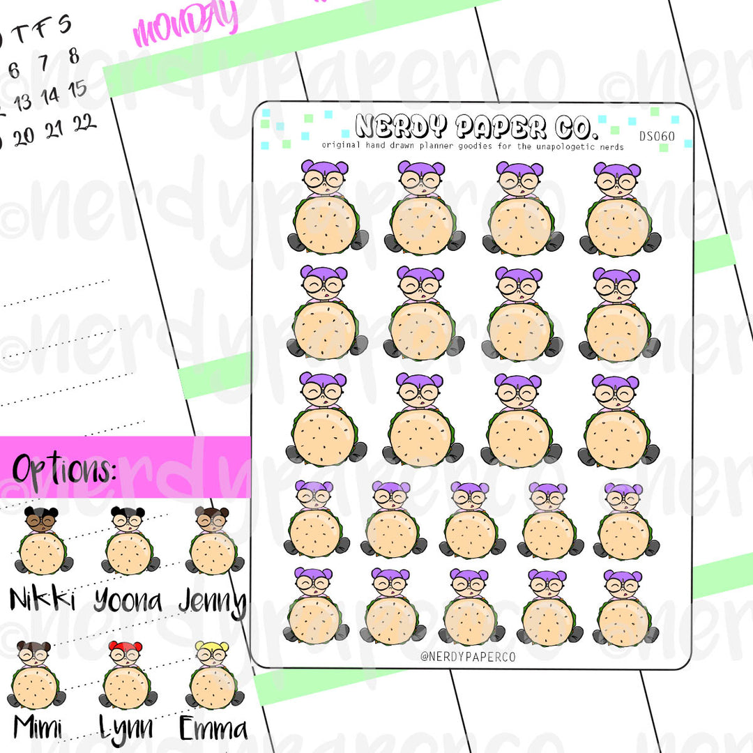 BURGER KAYLA / Hand Drawn Planner Stickers / Deco - DS060