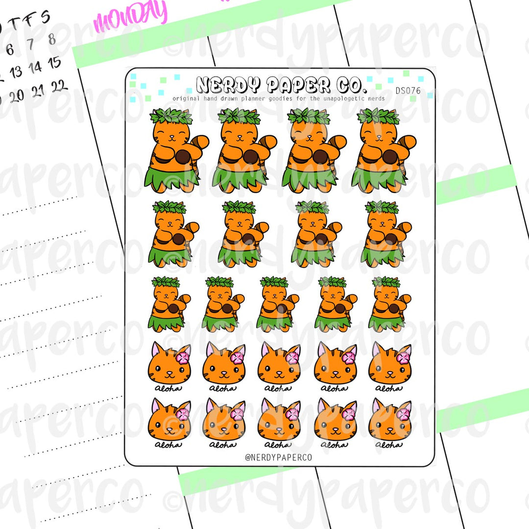 ALOHA SUKI - Hand Drawn Planner Stickers - DS076