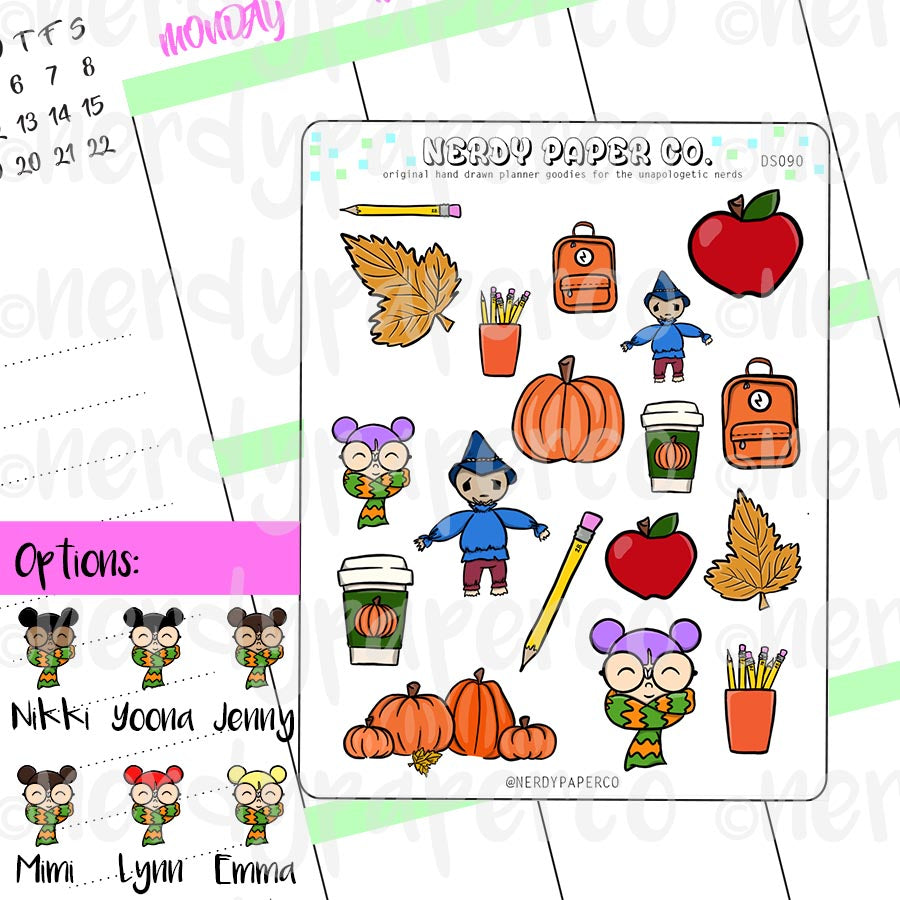 IT'S FALL - Hand Drawn Planner Stickers - Deco - DS090