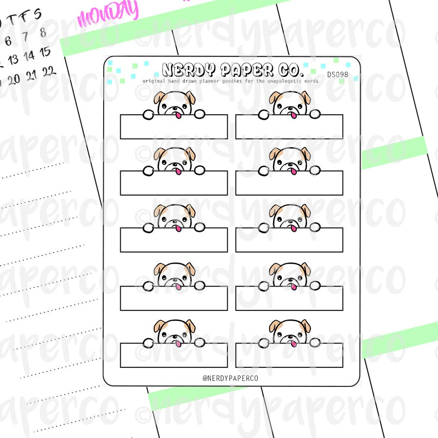 THEO HEADERS - Hand Drawn Planner Stickers - DS098