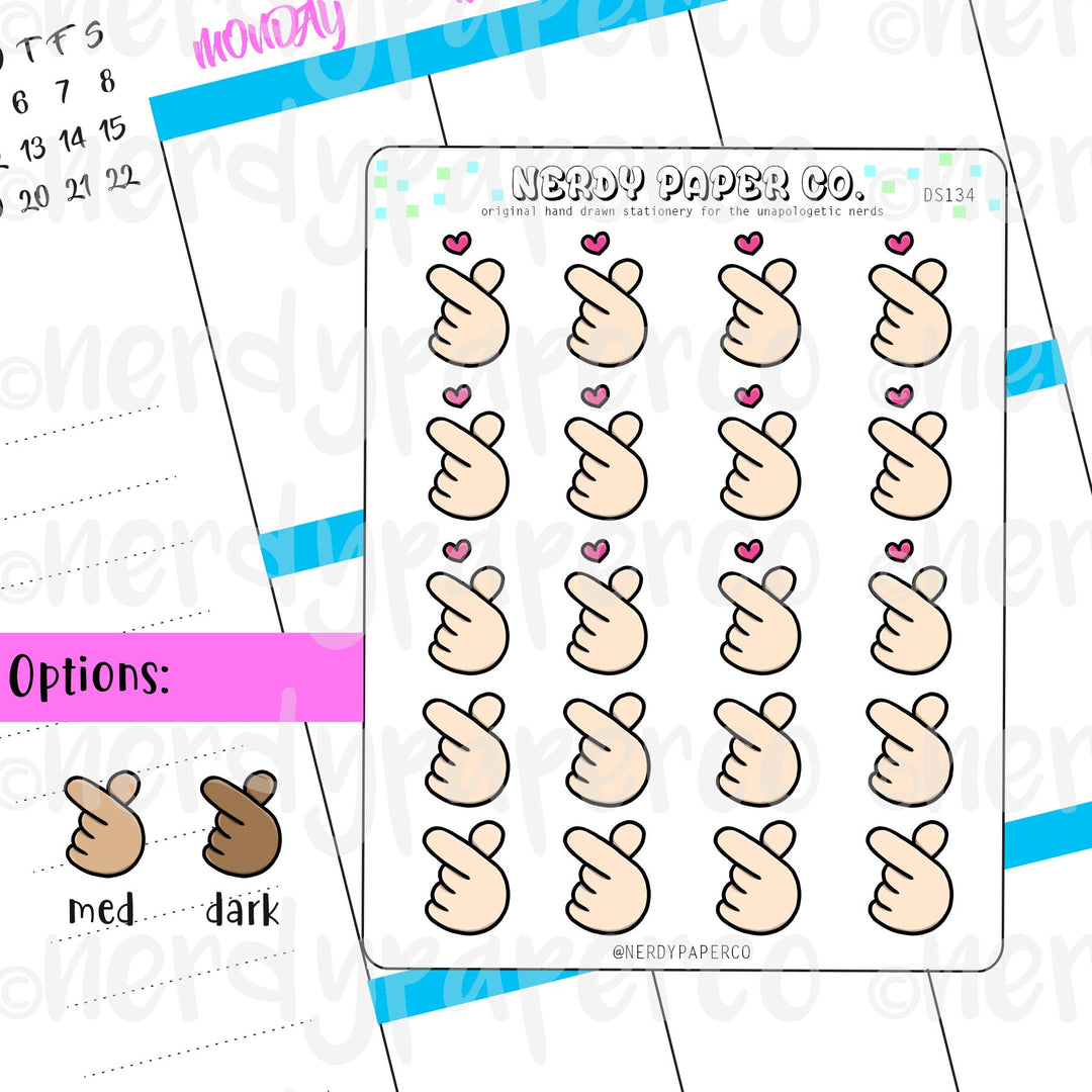 KPOP HEARTS - Hand Drawn Planner Stickers - DS134